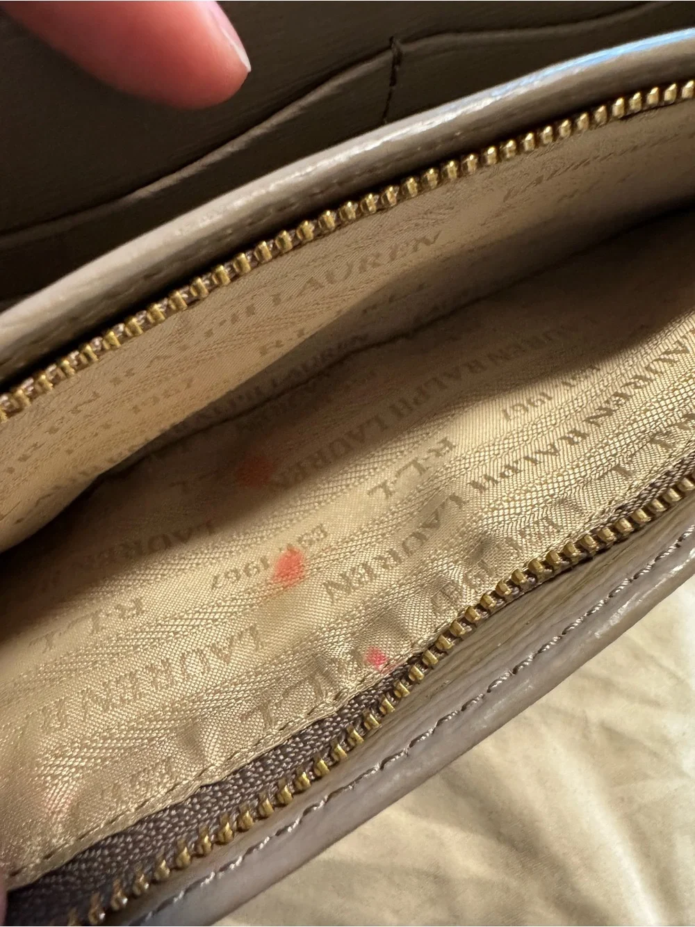 Ralph Lauren Taupe Crossbody with Gold Hardware - Picture 5 of 9